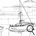 sketch of boats