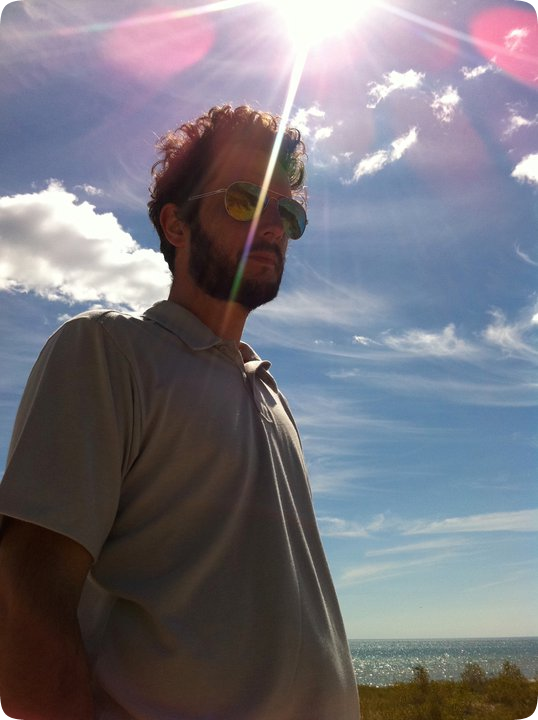 photo of Jeff's wearing sunglasses with sun lens flare